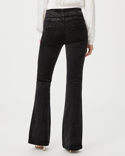 NWT PAIGE HR LOU LOU WIDE CLEAN FRONT WBBLACK OVERDYE VELVET FLARE Pants Size 31 - 第 4/20 張圖片