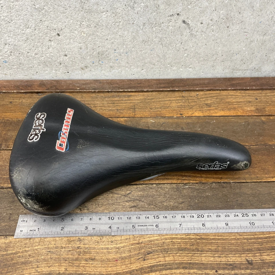 Sillín de asiento vintage Serfas Cosmos riel cromado negro MTB BMX Foto 4 de 4