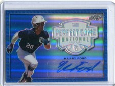 2020 Leaf Perfect Game Metal Autographs Blue Harry Ford Auto 1/10