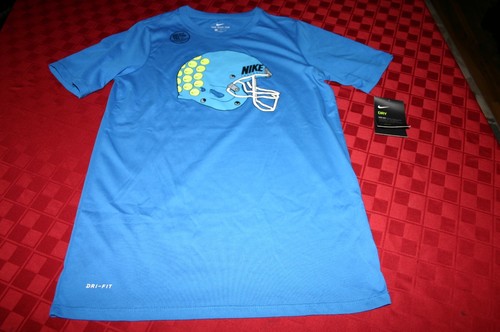 BOYS NIKE DRY DRI-FIT FOOTBALL HELMET SHIRT BLUE YOUTH XL LARGE 913124-465 NWT - Picture 2 of 3