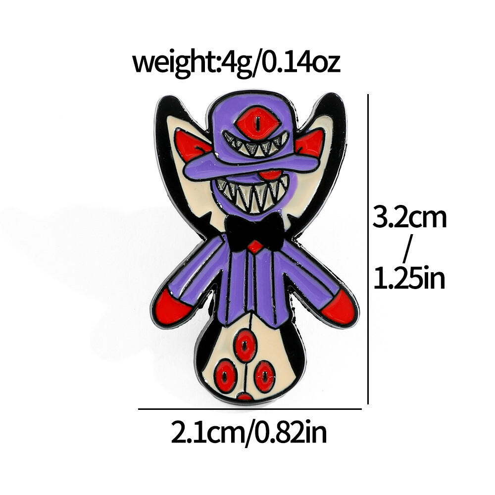 6pcs Hazbin Hotel Egg Boiz Husk Adam Chest Brooch Badge Metal Pin