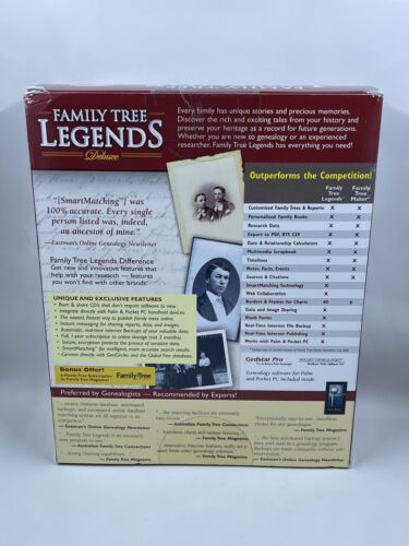 Family Tree Legends Deluxe 5.0 Works On Windows XP,2000,ME,98 Sealed - Picture 3 of 9