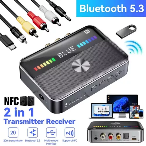 Bluetooth RX+TX Transmitter Empfänger Sender Receiver Stereo Audio AUX Adapter - Bild 19 von 20