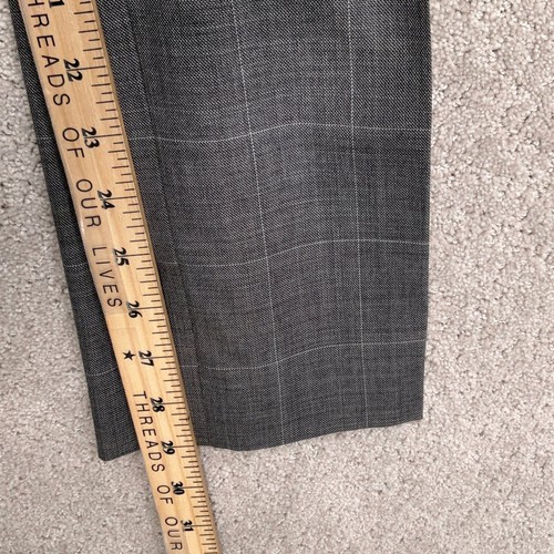 Traje EXPRESS Hombre 38R 32W 29L Gris Ventana Cuadros Ajuste Moderno Pico Mezcla de Lana - Imagen 16 de 21