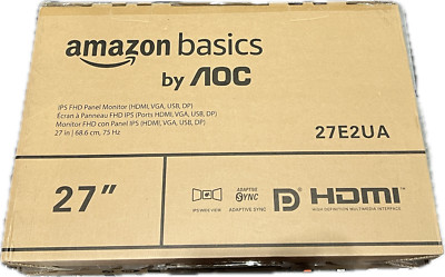 Amazon Basics 27 Inch Monitor Powered with AOC Technology, FHD 1080P, 75hz, VESA