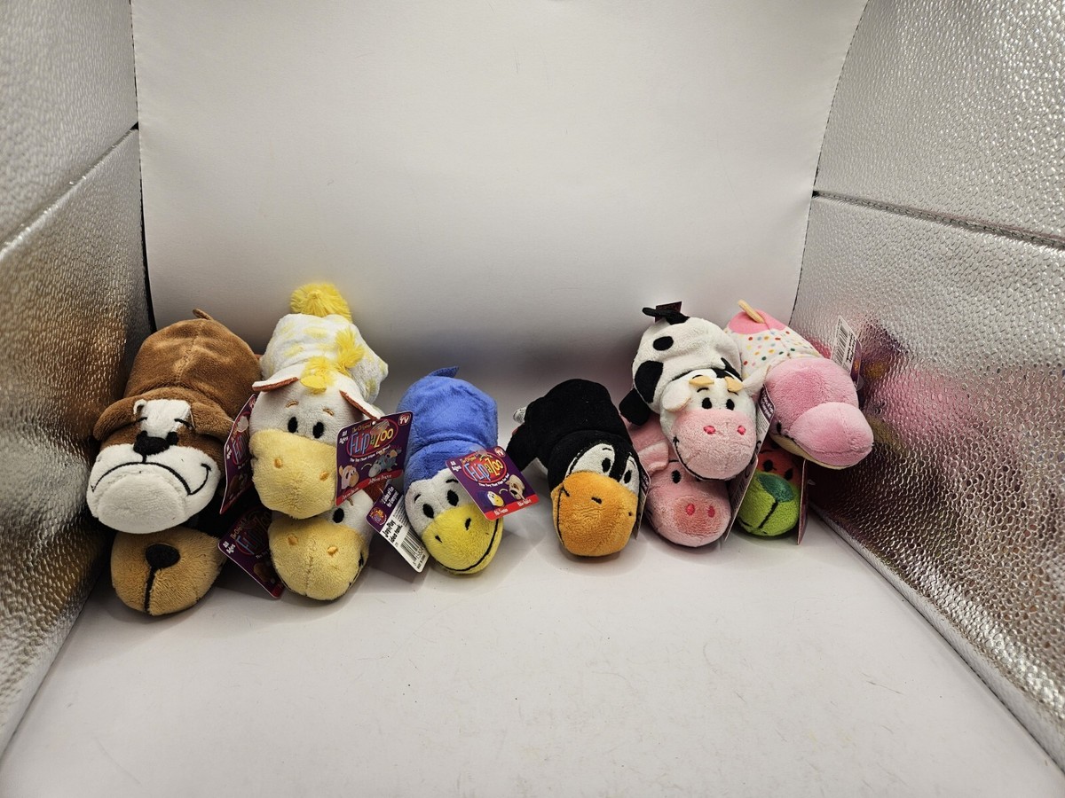 Lot of 10)Flipazoo Flipzee Plush Animals Some Multiples, 2:1 Toy