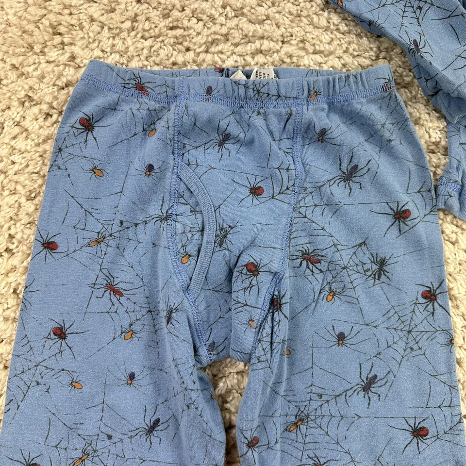 Conjunto de pijama vintage Y2K Circo jóvenes niños talla 8 manga larga arañas azules elástico Foto 2 de 4
