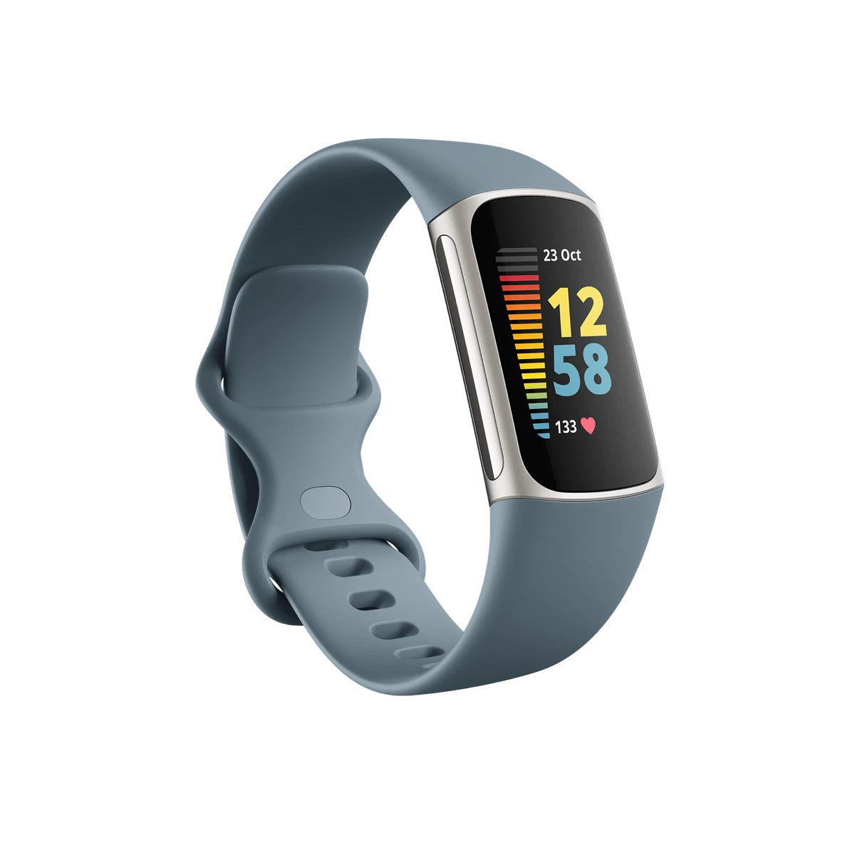 Fitbit Charge 5 Activity Tracker GPS HRM Platinum Steel Blue