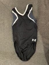 Under Armour GK ELITE gymnastics Leotard BLACK Gray SILVER White USA Sporty CM