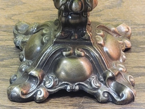 Vintage Olive Green Beaded Edge Glass Candy Dish Ornate Brass Pedistal W Lid MCM - Picture 9 of 24