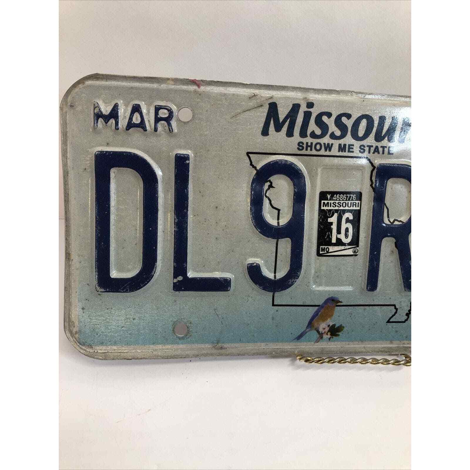 Missouri License Plate DL9R1S Show Me State Bluebird Auto Tag MO March