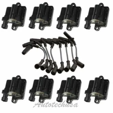 For Chevrolet GMC Set 8 IGNITION COIL UF271 & 8 SPARK PLUG WIRES IC344 B314*8