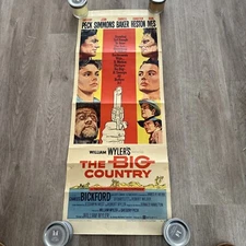 Original THE BIG COUNTRY Movie POSTER 36x14 Greg Peck J Simmons 1958 Lobby Card
