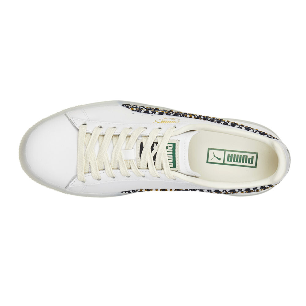 【PUMA】Clyde Summer Breeze Women's Sneakers PUMA Clyde Summer Breeze Lace Up Womens White Sneakers