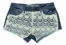 Rewash Denim and Lace Jeans Shorts    Size 15    $39.00