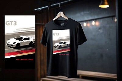 Porsche GT3 T-Shirt schwarz personalisierbar