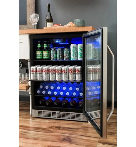 EdgeStar CBR1502SG 24"W Front Vent 142-Can Beverage Cooler Fridge w/Tinted Door - Picture 10 of 11