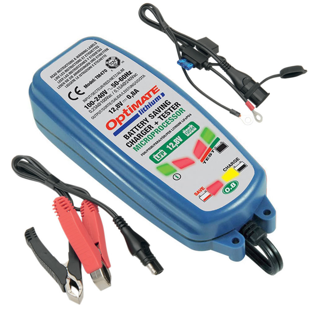 Optimate Lithium 12V 0.8A Battery Charger For LiFePO4 Motorcycle