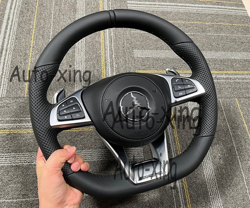 Full leather Steering Wheel For Mercedes-Benz AMG W204 W205 C300 G63 Old to New - Bild 4 von 6