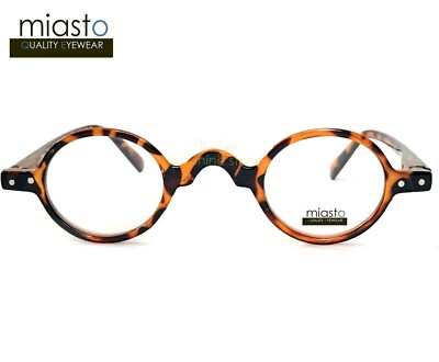~ LOT OF 2 ~ MIASTO SMALL MINI OVAL ROUND READERS READING GLASSES +2.25 TORTOISE