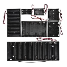 1/2/3/4/5/6/8 Slot AA Battery Holder Case Plastic Storage Box Wire Leads Flat