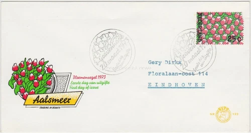 FDC Netherlands, 1973. Flowers.