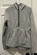 Lululemon Fleece Thank You Pullover 1/2 Zip Hoodie Sweater Heathered Size 8