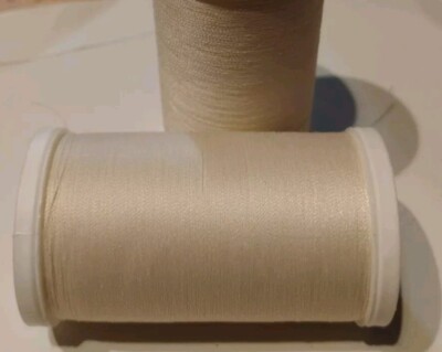 Coats & Clark XP All Purpose Sewing Thread Lot 2 spools 500 yd  NATURAL 