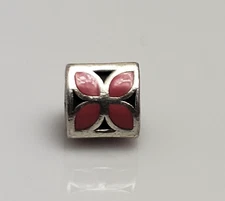 Pandora Sterling Silver Pink Enamel Flower Petals Bead Charm 790437EN05