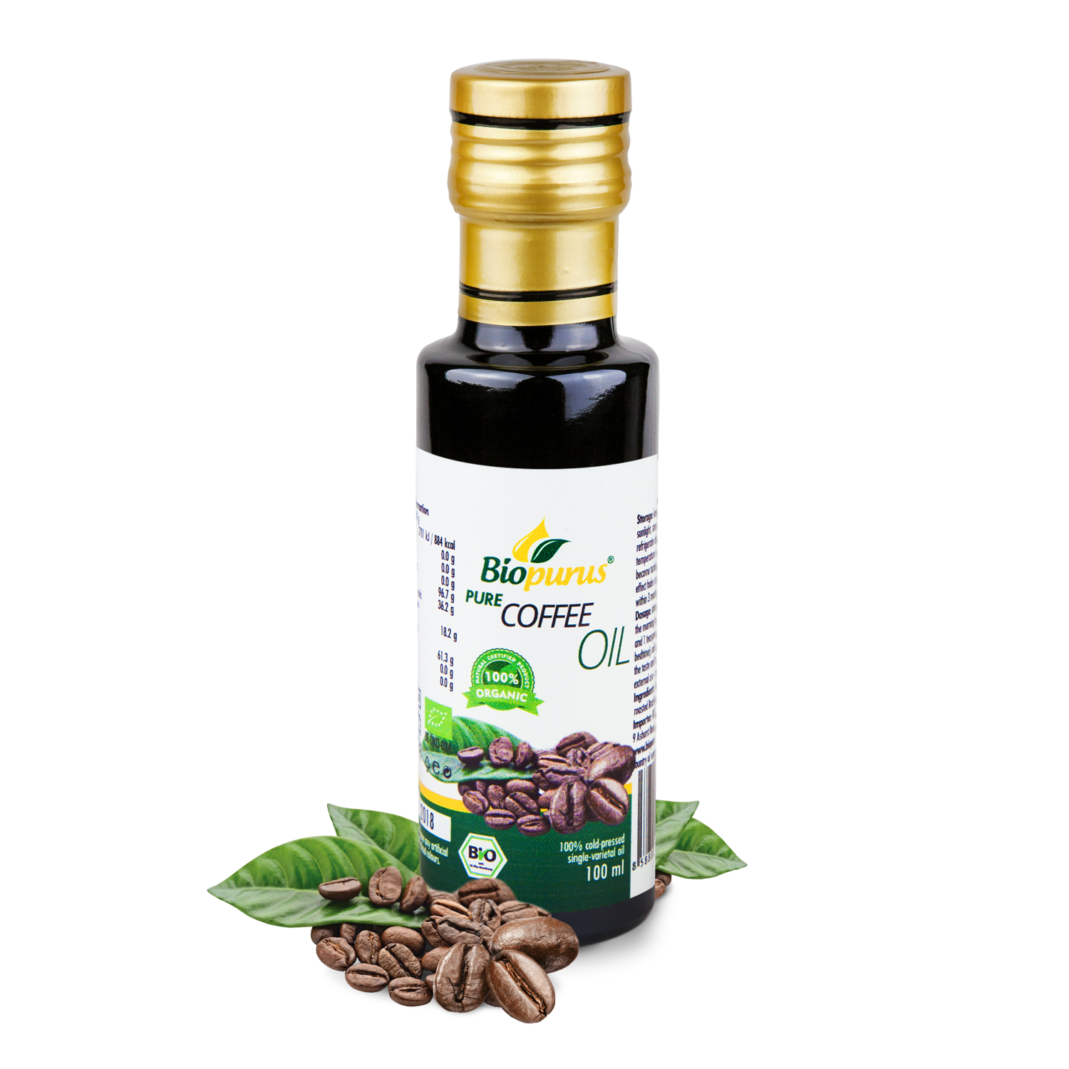 Biopurus Certified Organic Cold Pressed Coffee Bean Oil 100ml