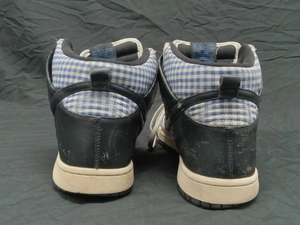 Nike Dunk High Premium 2008 317891-006 gris natural/azul a cuadros/negro talla 10,5 Foto 4 de 4