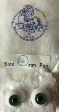 Imsco Solid Glass Paperweight Doll Eyes 16mm Light Green - for doll repair