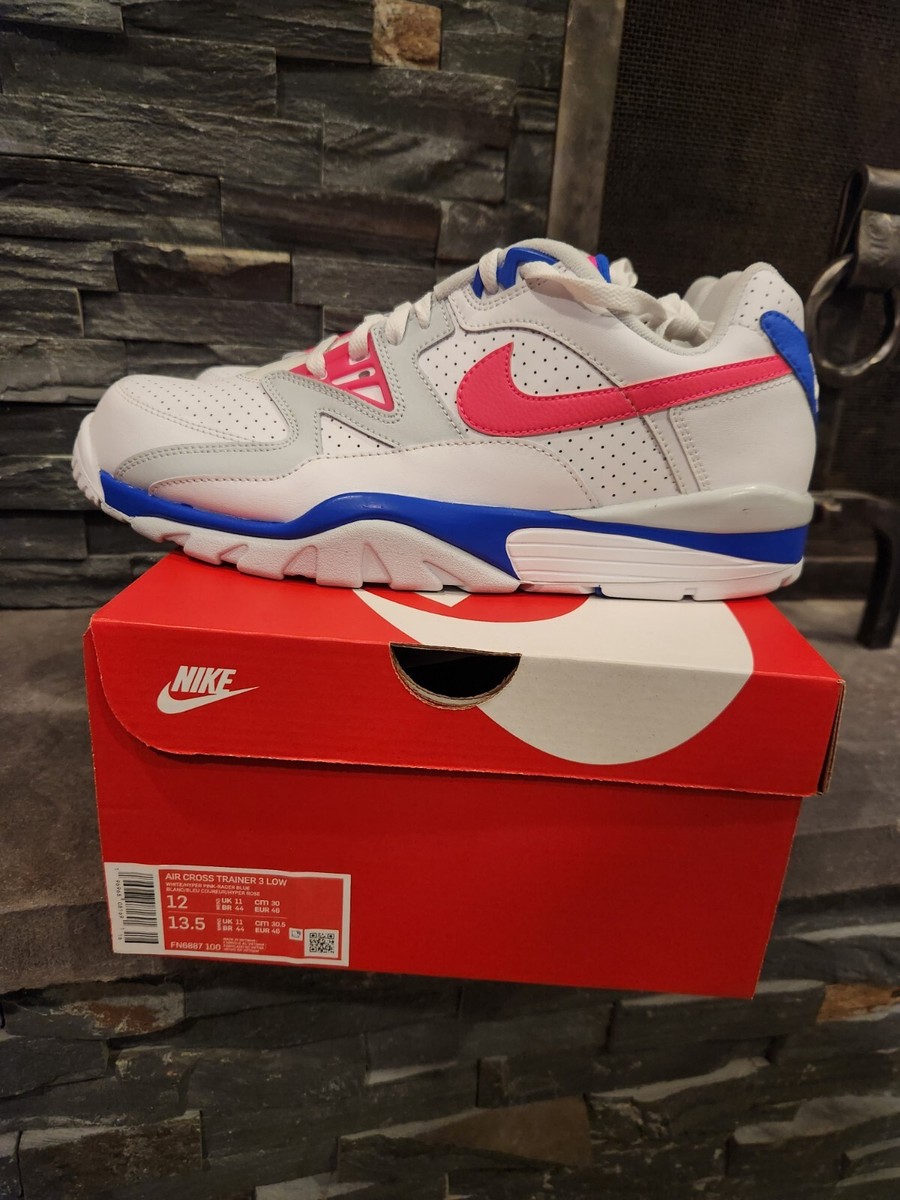 Nike Air Cross Trainer 3 Low White Silver Pink Size 12 DEADSTOCK