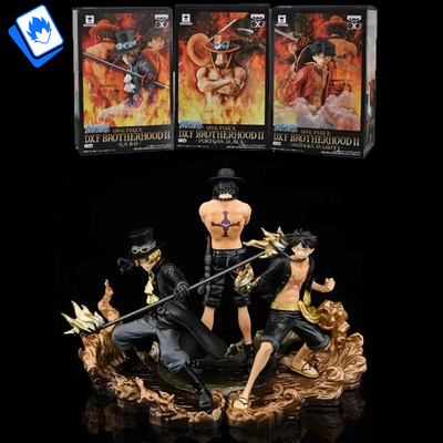 Action Figure One Piece – Rufy, Ace, Sabo – Fuoco, 14-17cm – Statua Collezione Anime