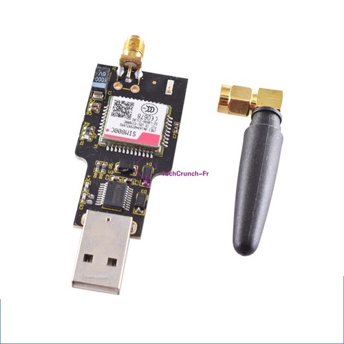 Module GSM GPRS SIM800C - USB Vers Port Série - 5V - Avec Antenne 2.4GHz - Pour Transmission De Données Et SMS - 9