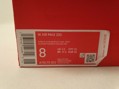 Nike Air Max 200 'Pure Platinum' Womens New (US8) Retro 90 plus tn 95 97 1 w - Picture 9 of 10
