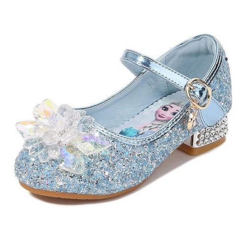Kids Girls Ice Queen Princess Party Sequins Crystal Glitter Fancy Dress Sandals - Picture 10 of 31