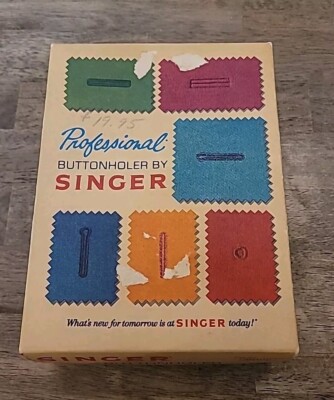 Vintage Singer Professional Buttonholer  381116 slant needle zig zag sewing mach