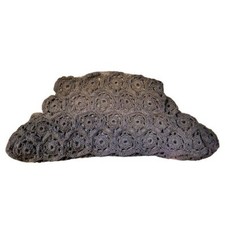 Stunning 30s or 40s Black Corded Crochet Clutch Purse