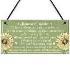 Novelty Hanging Garden Memorial Plaque Present Home Fence Shed Sign Friend Gift 