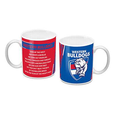 Western Bulldogs AFL Coffee Mug with Team Song 330ml Man Cave Fathers Day Gift 