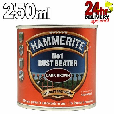 Hammerite 250ml No1 Rostschläger braun Hochbaugrundierung & Unterlack kombiniert