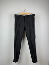 Valentino Casual Wool Pants Black White Side Stripe Men's EU 50 Size