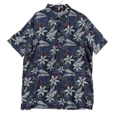 Travis Mathew Polo Shirt Mens 2XL Black Featherweight Tropical Floral Golf LOGO