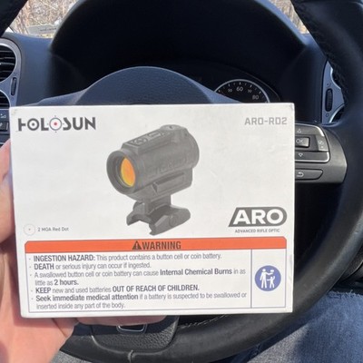 HOLOSUN ARO-RD2 2 MOA Red Dot Sight for Rifle, Black, Battery Powered