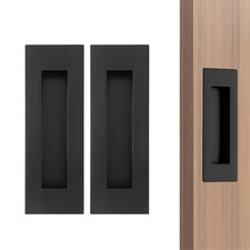 2 PCS Matte Black 4.72 Inch Recessed Finger Flush Pulls Handle Sliding Doors
