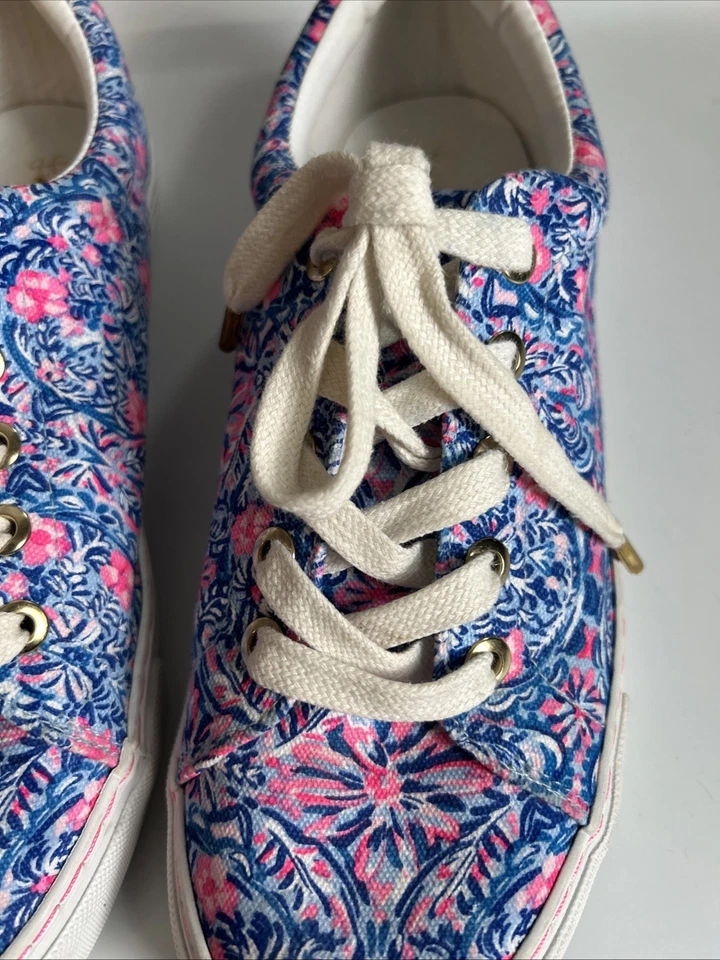 Zapatillas deportivas LILLY PULITZER Abigail con cordones azules Peri Takin It Easy 8M Foto 2 de 4