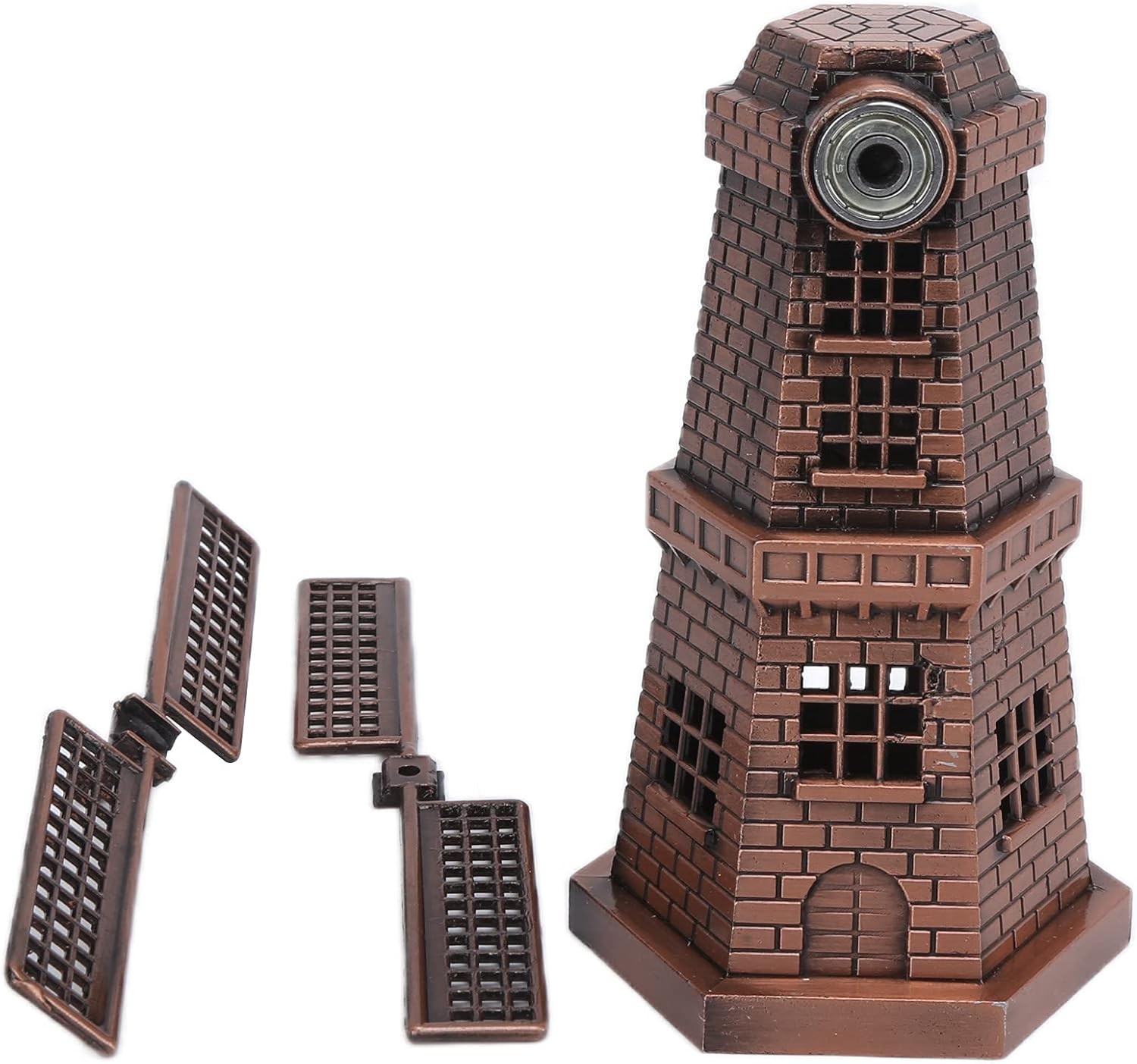 Yosoo Health Gear Windmill Ornament Retro Red Bronze Statues, Mini Windmill Stat