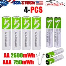 4x 1.5V AA AAA Battery Rechargeable Lithium Li-ion Batteries + USB Type C Cable