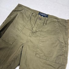 Sanctuary Standard Surplus Pants Olive Green Utility Zip Ankle Frayed Size 30